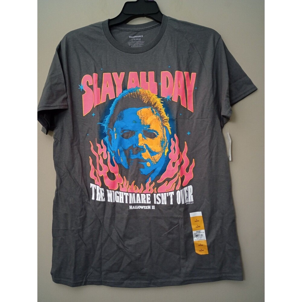 NWT Mike Myers Halloween II Dark Grey T Shirt Size Large